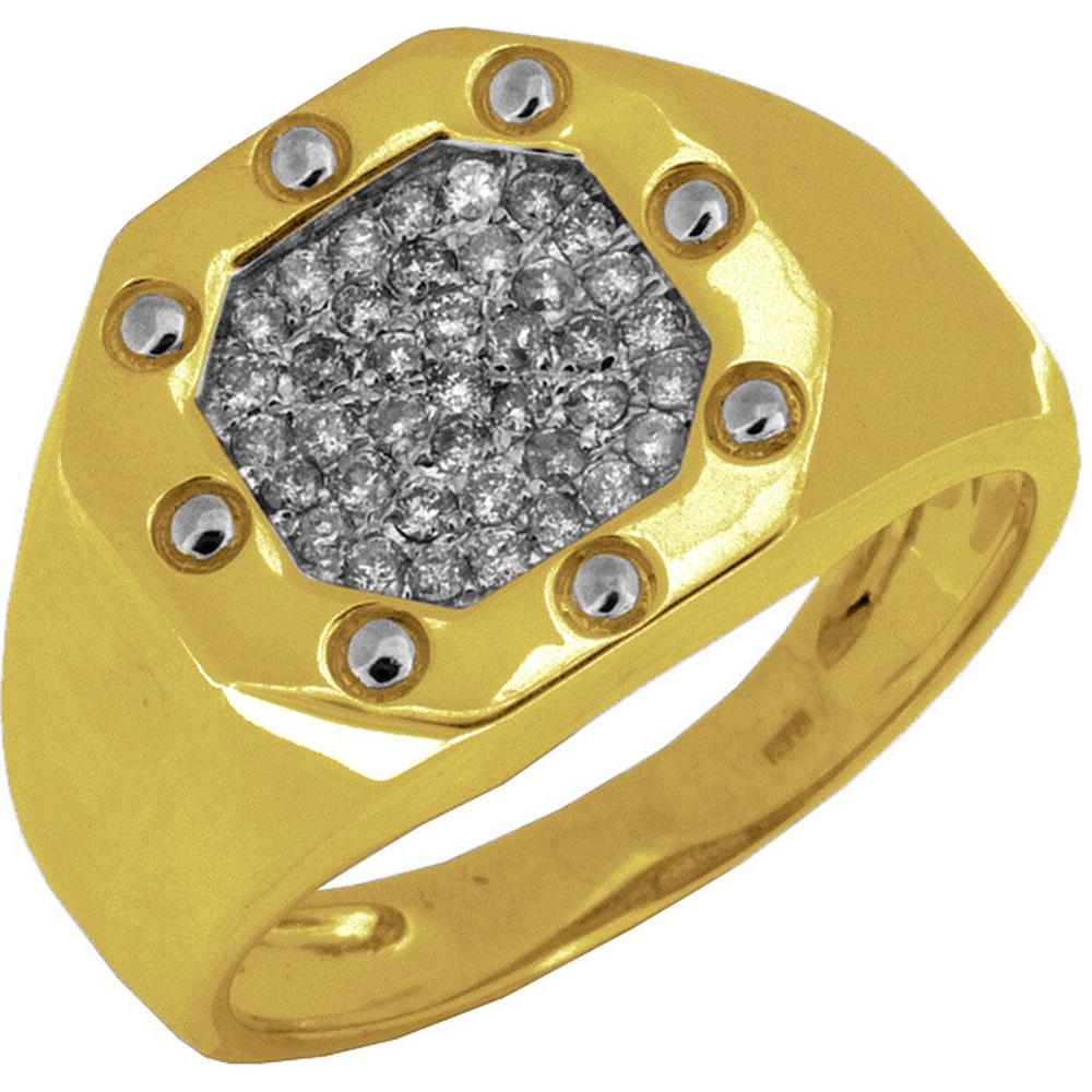 Royal 14K Yellow Gold Men's Diamond Ring - 0.35 Carat
