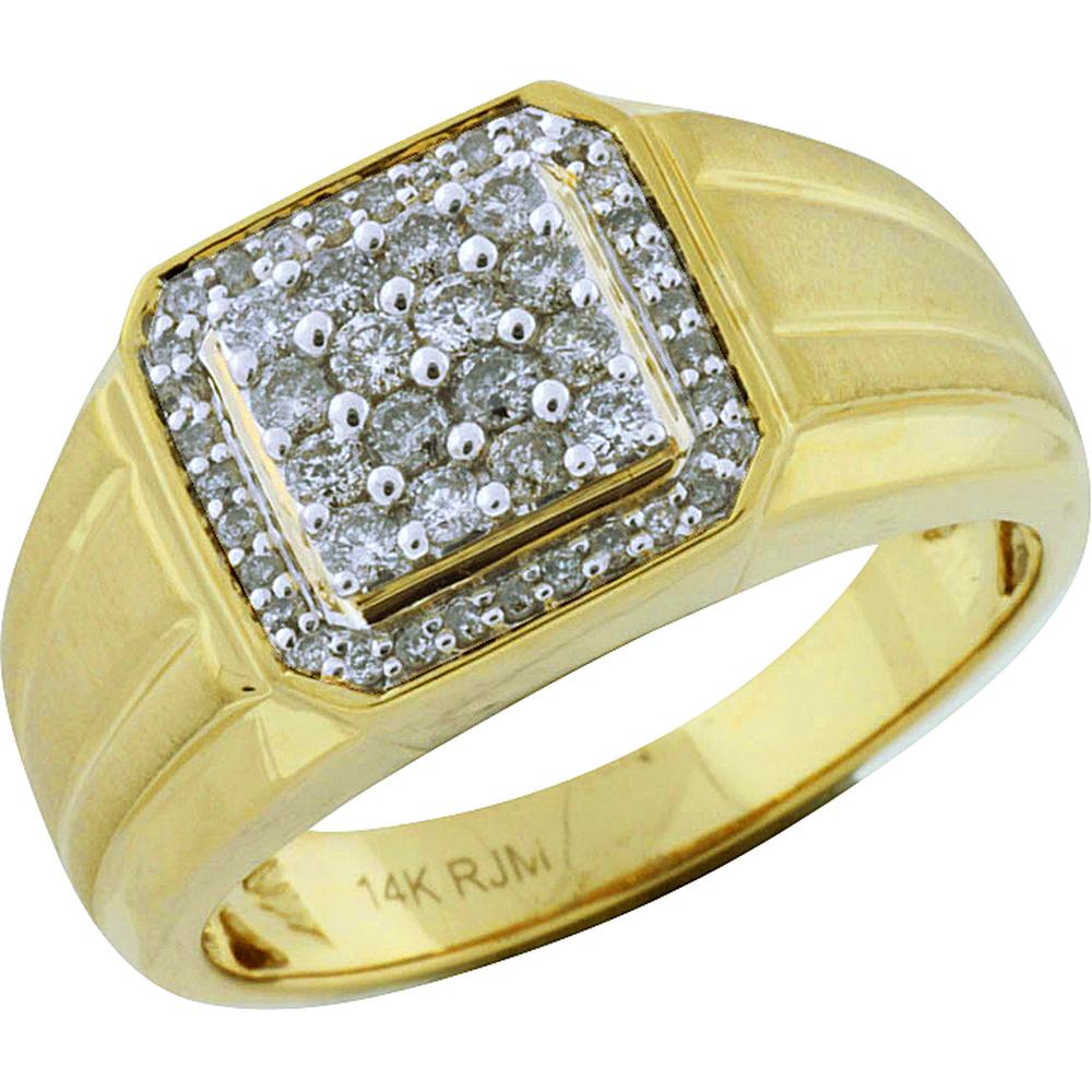 Royal 14K Yellow Gold Men's Diamond Ring - 0.50 Carat