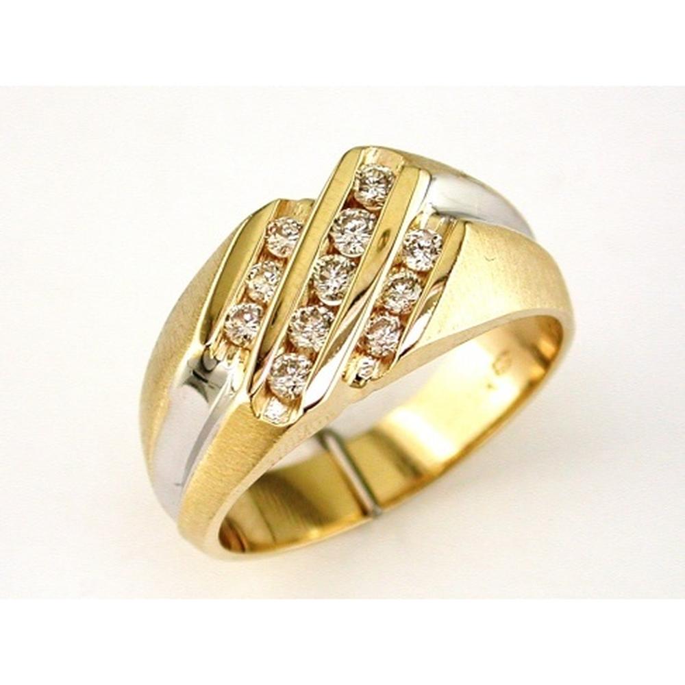 Royal 14K Yellow Gold Men's Diamond Ring - 0.50 Carat Round Diamond