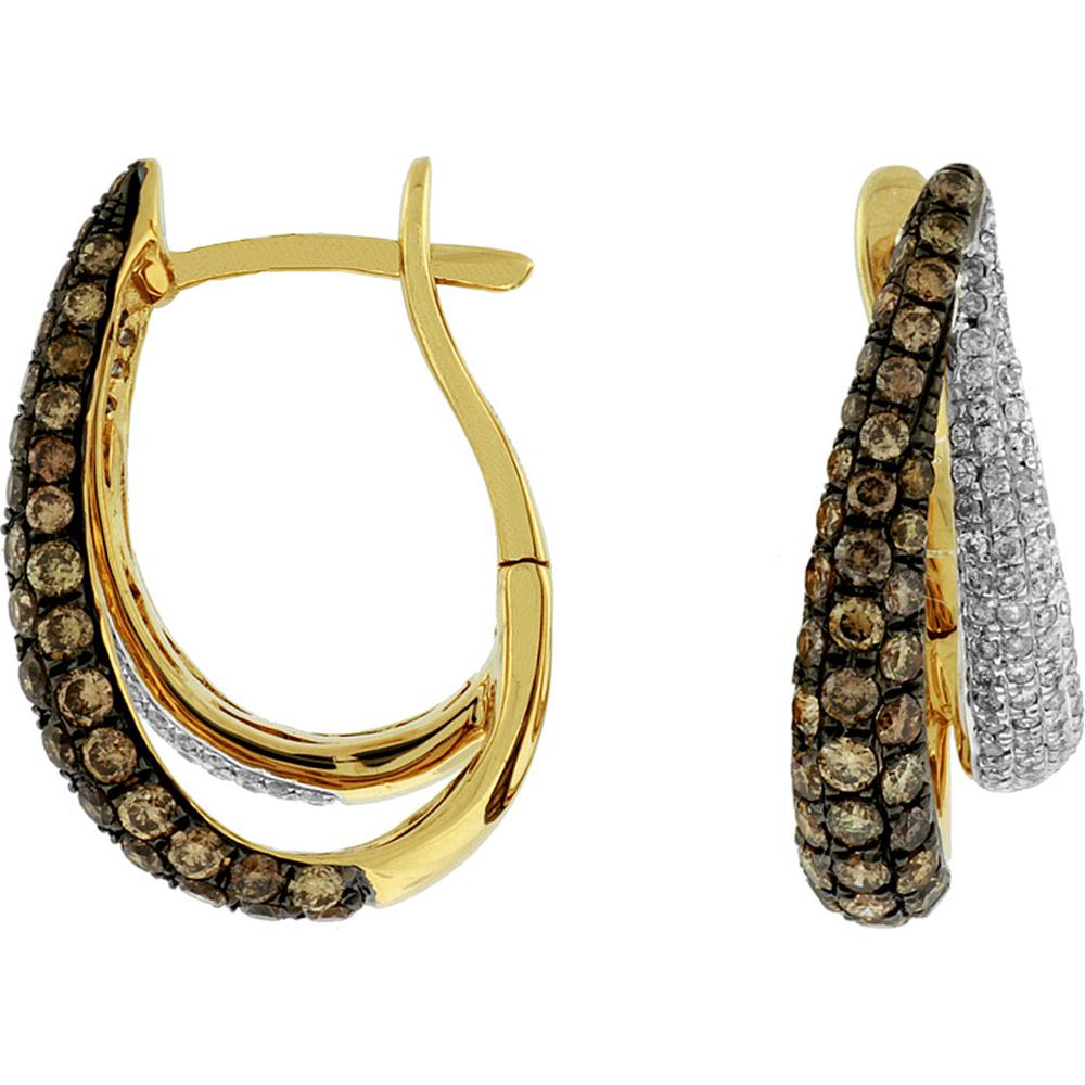 Royal 14K Yellow Gold Mocha and Diamond Sparkle Earrings
