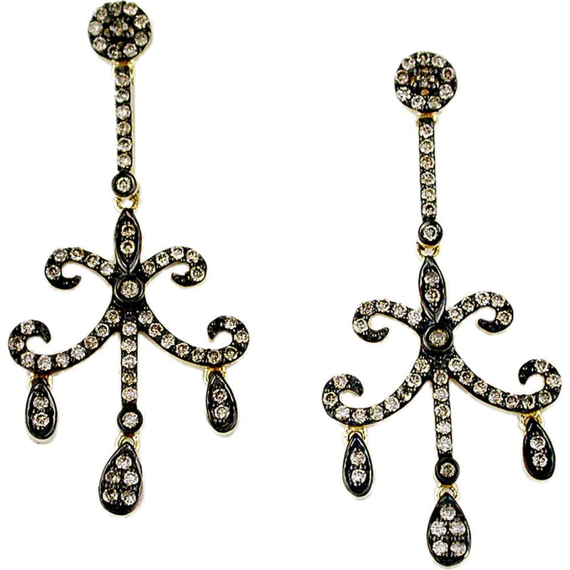 Royal 14K Yellow Gold Mocha Diamond Earrings - 0.92 Carat Total Weight