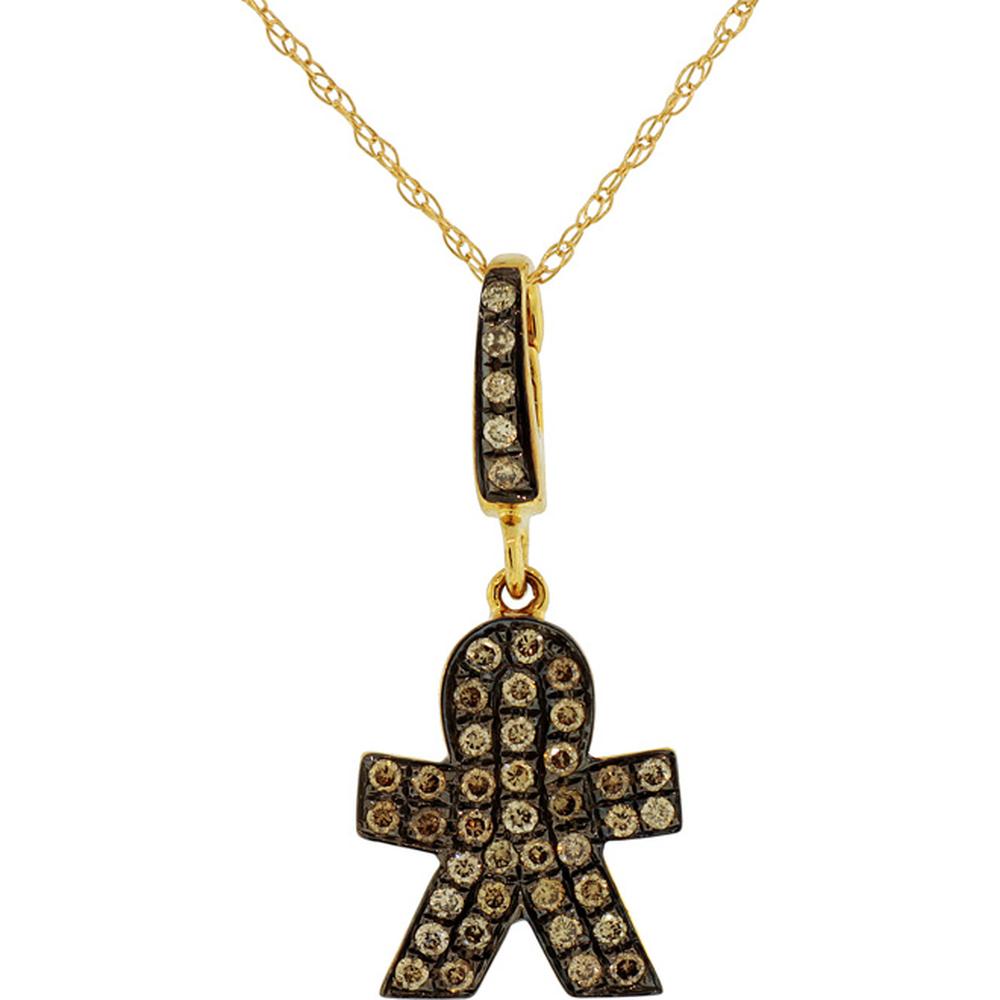 Royal 14K Yellow Gold Mocha Diamond Pendant - Timeless Elegance