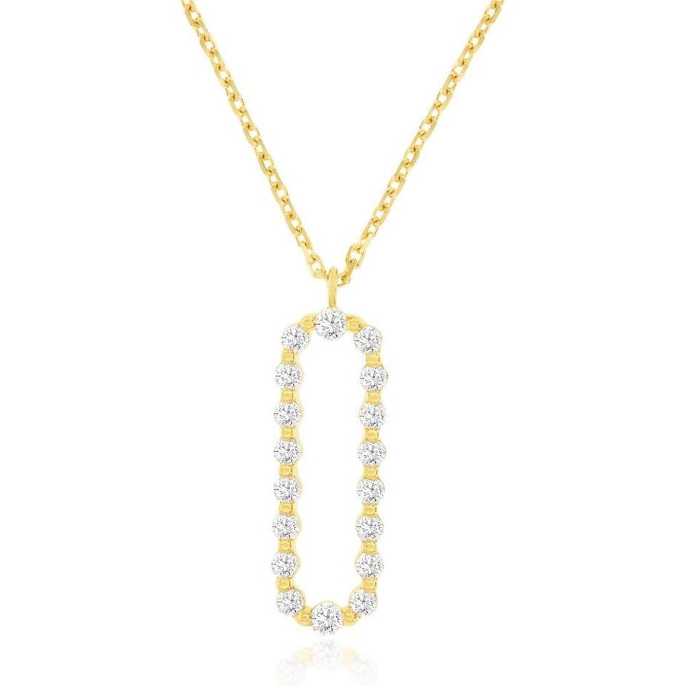 Royal 14K Yellow Gold Necklace with Prong-Set Round Diamonds - 0.48 Carat Total Diamond Weight