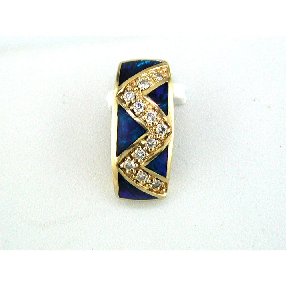 Royal 14K Yellow Gold Opal and Diamond Pendant - Ethereal Charm