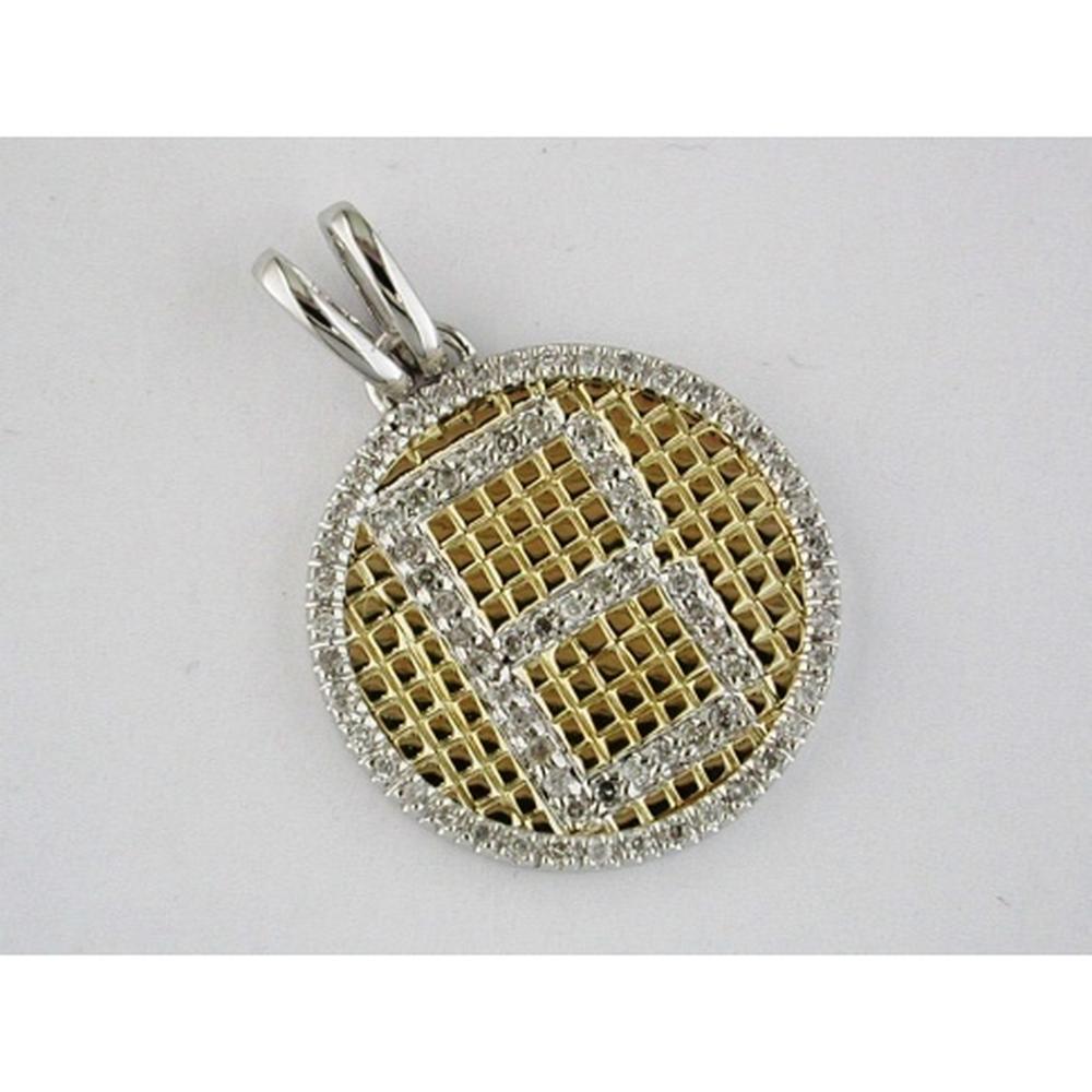 Royal 14K Yellow Gold Oval Diamond Initial Pendant - 0.33 Carat Total Diamond Weight