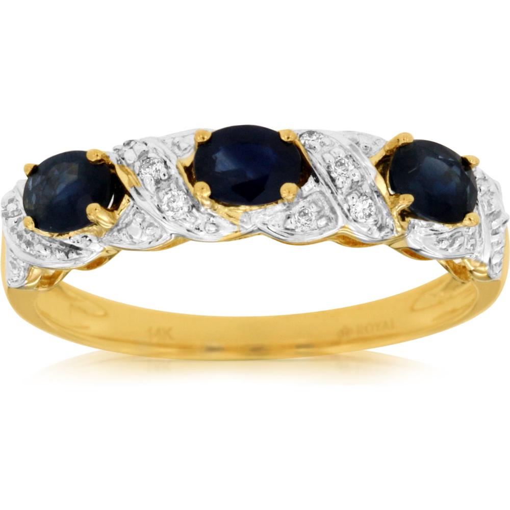 Royal 14K Yellow Gold Oval Sapphire & Diamond Ring - Timeless Elegance