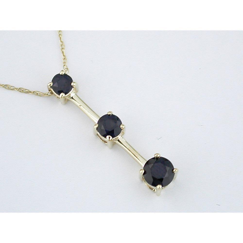 Royal 14K Yellow Gold Oval Sapphire Pendant - 1.25 Carat Total Carat Weight