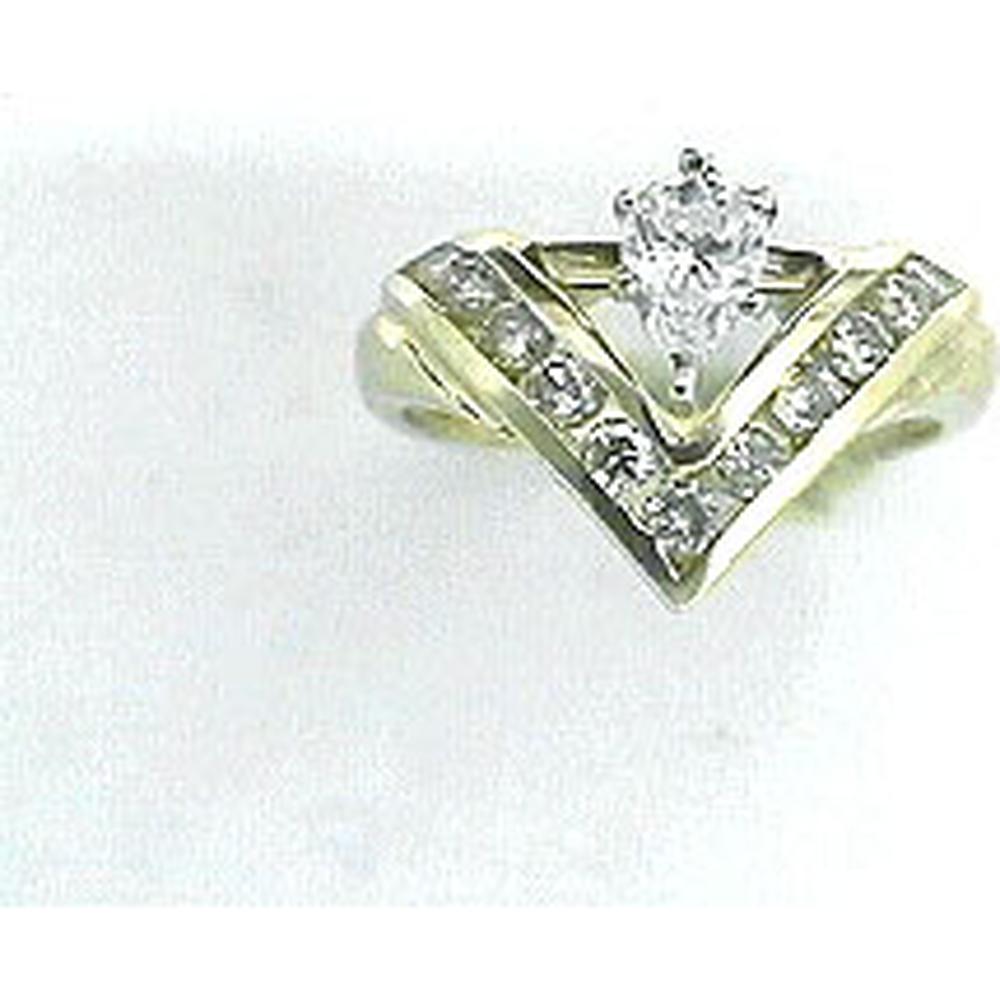 Royal 14K Yellow Gold Pear Diamond Engagement Ring - 0.80 Carat Total Diamond Weight