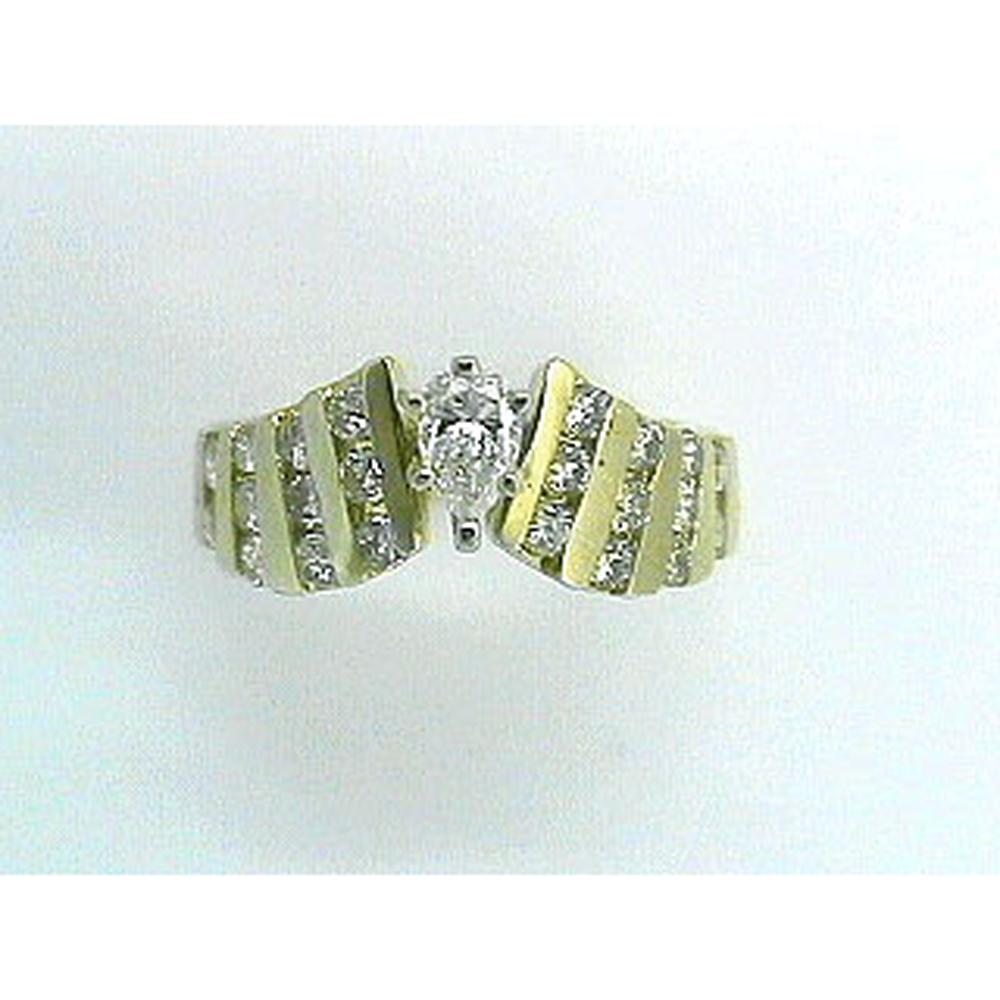 Royal 14K Yellow Gold Pear Shape Engagement Ring with Sparkling Diamonds - 1.29 Carat Total Diamond Weight