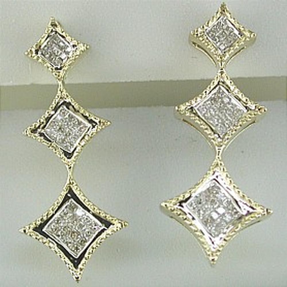 Royal 14K Yellow Gold Princess Cut Diamond Earrings - 0.50 Carat