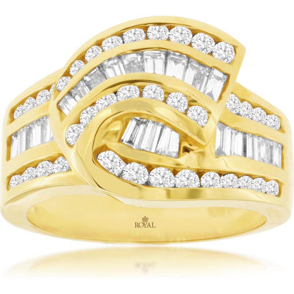 Royal 14K Yellow Gold Princess-Cut Diamond Ring - 1.73 Carats Total Diamond Weight
