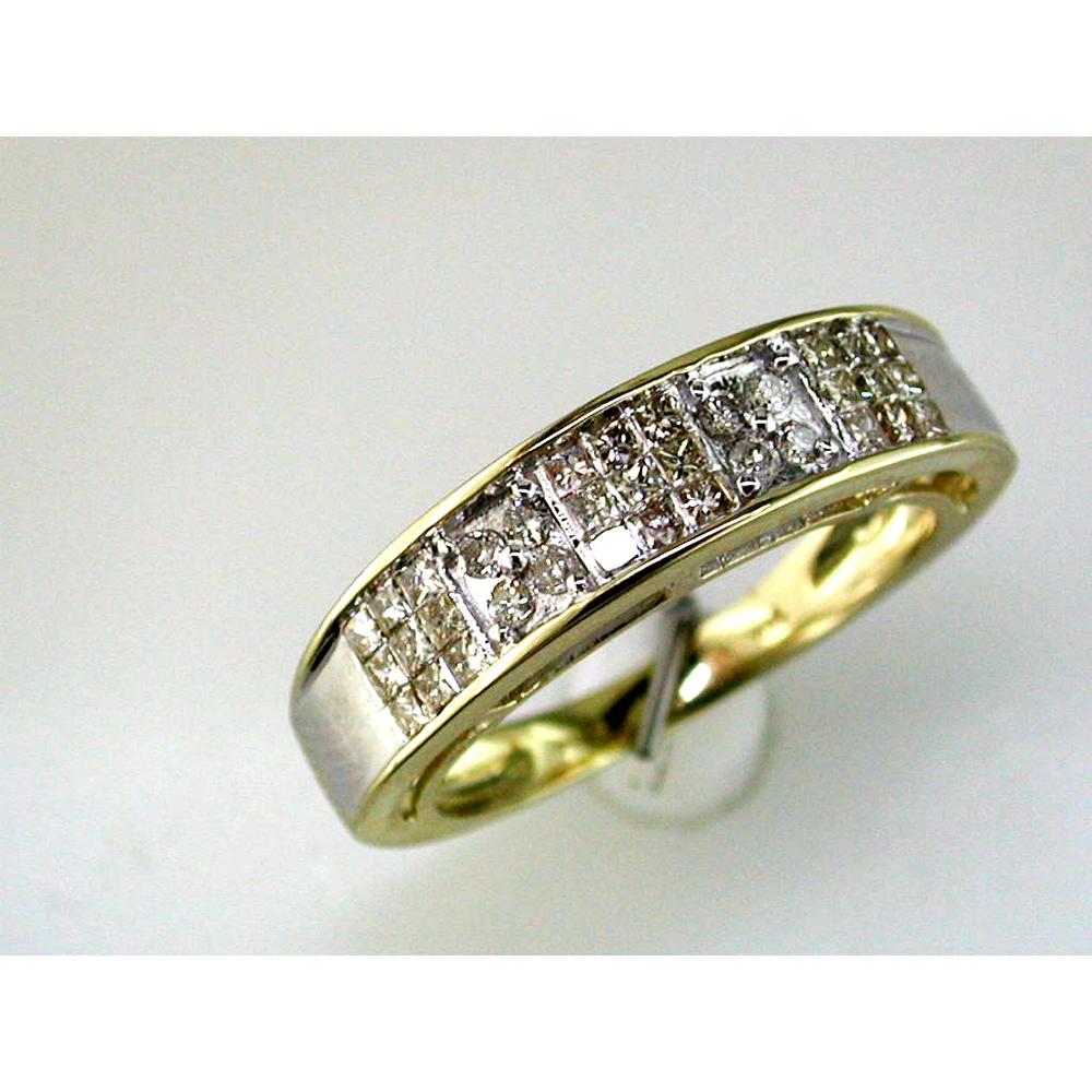Royal 14K Yellow Gold Princess Cut Diamond Wedding Ring - 0.52 Carat Total Diamond Weight