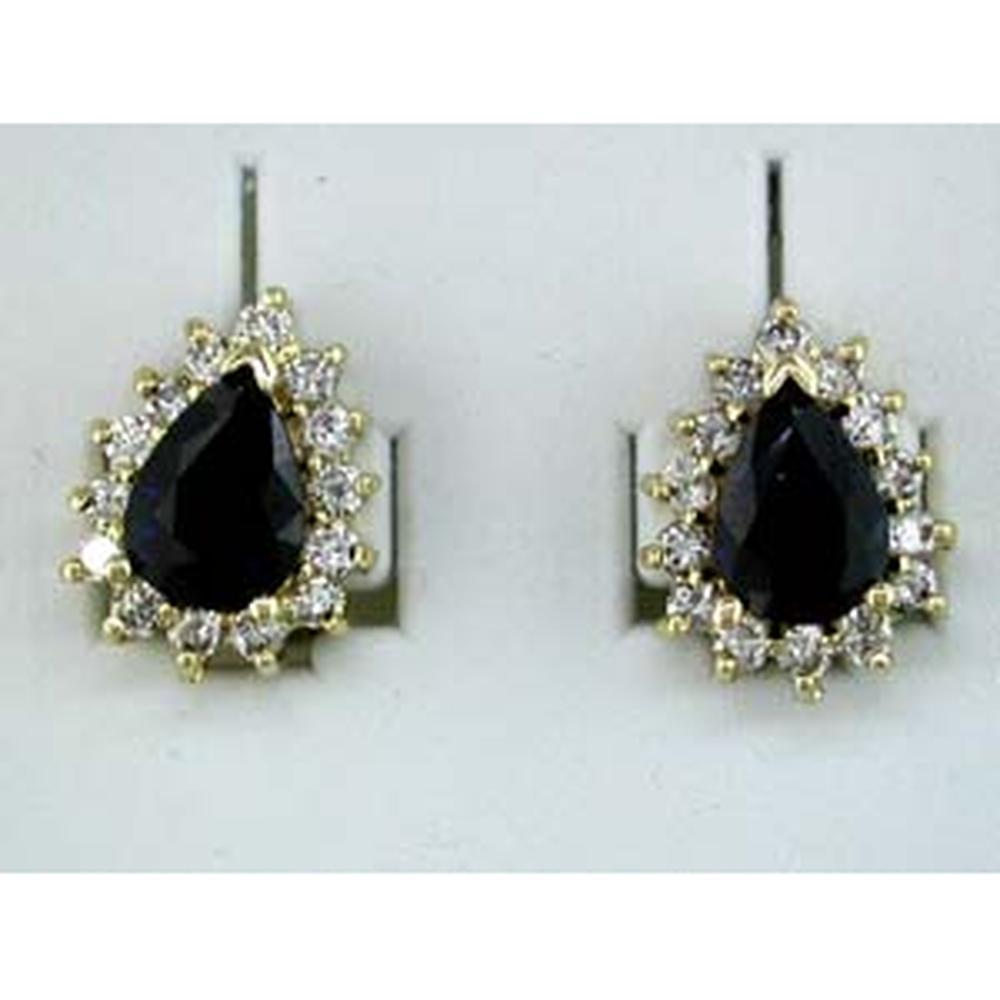 Royal 14K Yellow Gold Princess Di Sapphire & Diamond Earrings - 2.40 Carat Total Gem Weight