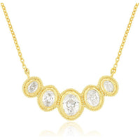 Royal 14K Yellow Gold Round Brilliant Diamond Necklace - 0.7 Carat Total Diamond Weight