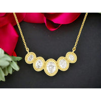Royal 14K Yellow Gold Round Brilliant Diamond Necklace - 0.7 Carat Total Diamond Weight