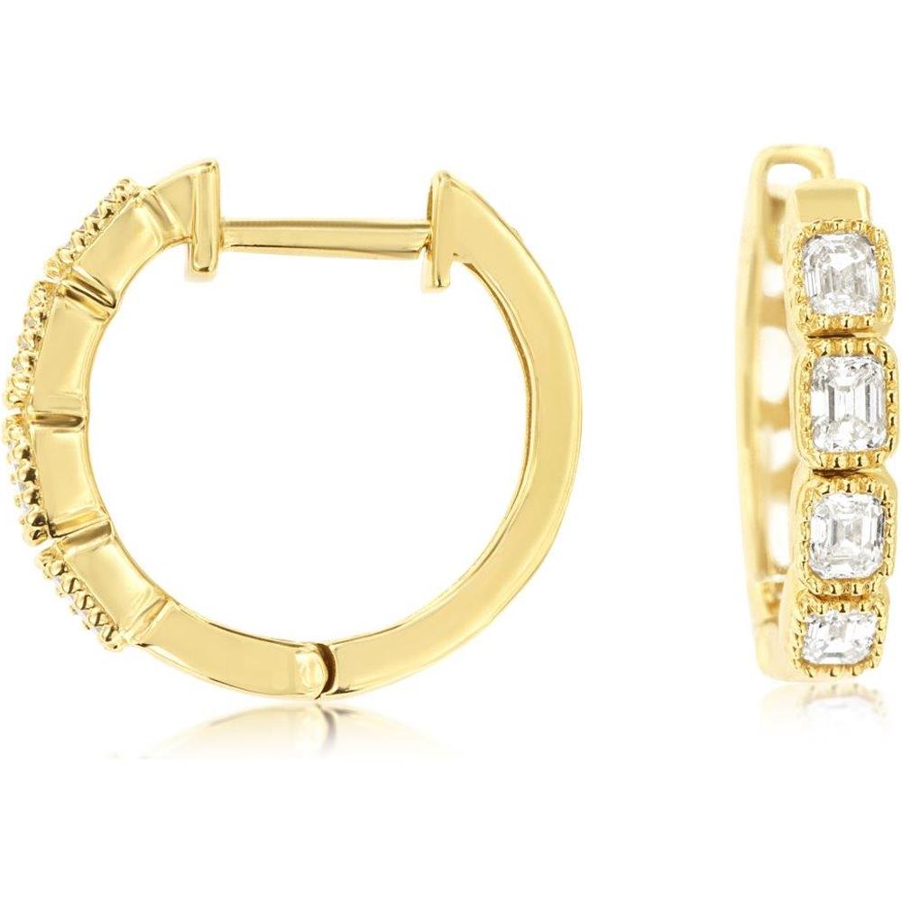 Royal 14K Yellow Gold Round Diamond Earrings - 0.55 Carat Total Diamond Weight
