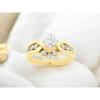 Royal 14K Yellow Gold Round Diamond Engagement Ring - 0.38 Carats Center Diamond, 0.42 Carats Total Diamond Weight
