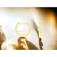 Royal 14K Yellow Gold Round Diamond Twisted Hoop Earrings - 0.14 Carat Total Diamond Weight