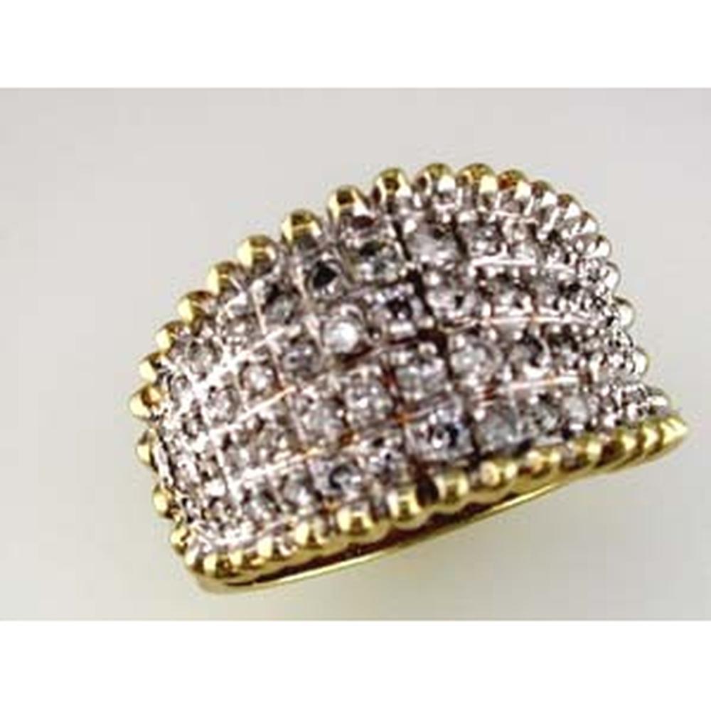 Royal 14K Yellow Gold Round Diamond Wedding Ring - 1.05 Carat Total Diamond Weight