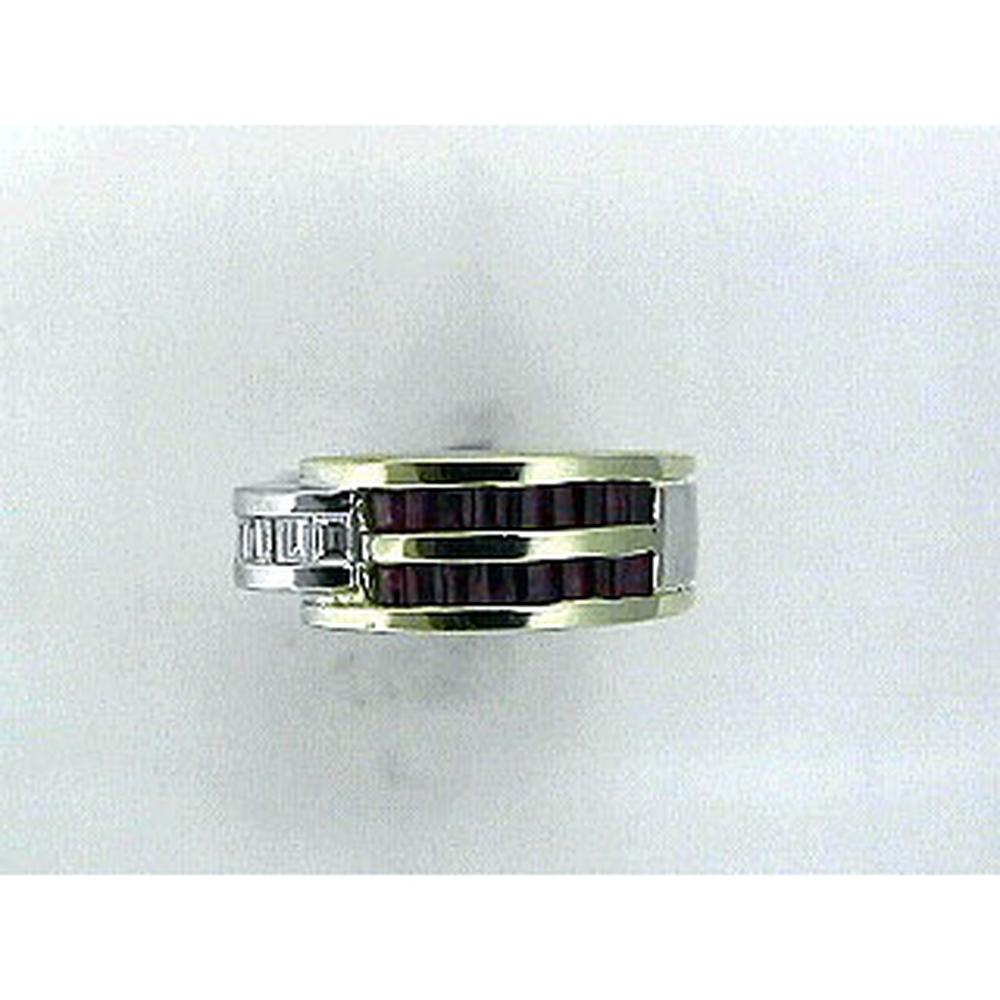 Royal 14K Yellow Gold Ruby & Baguette Diamond Ring - 1.35 Carats Total Gem Weight