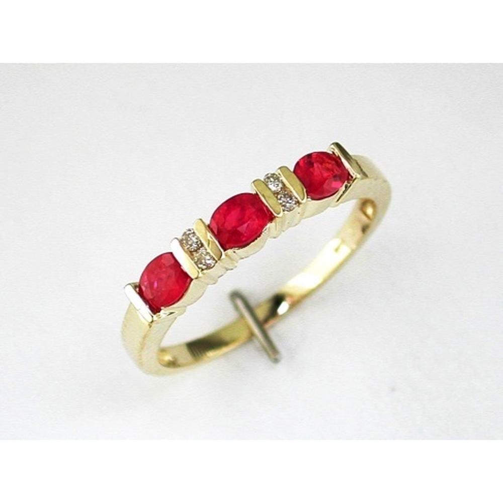 Royal 14K Yellow Gold Ruby & Diamond Band - Timeless Elegance