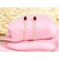 Royal 14K Yellow Gold Ruby and Diamond Earrings - 1.50 Carats Ruby and 1.50 Carats Total Diamond Weight