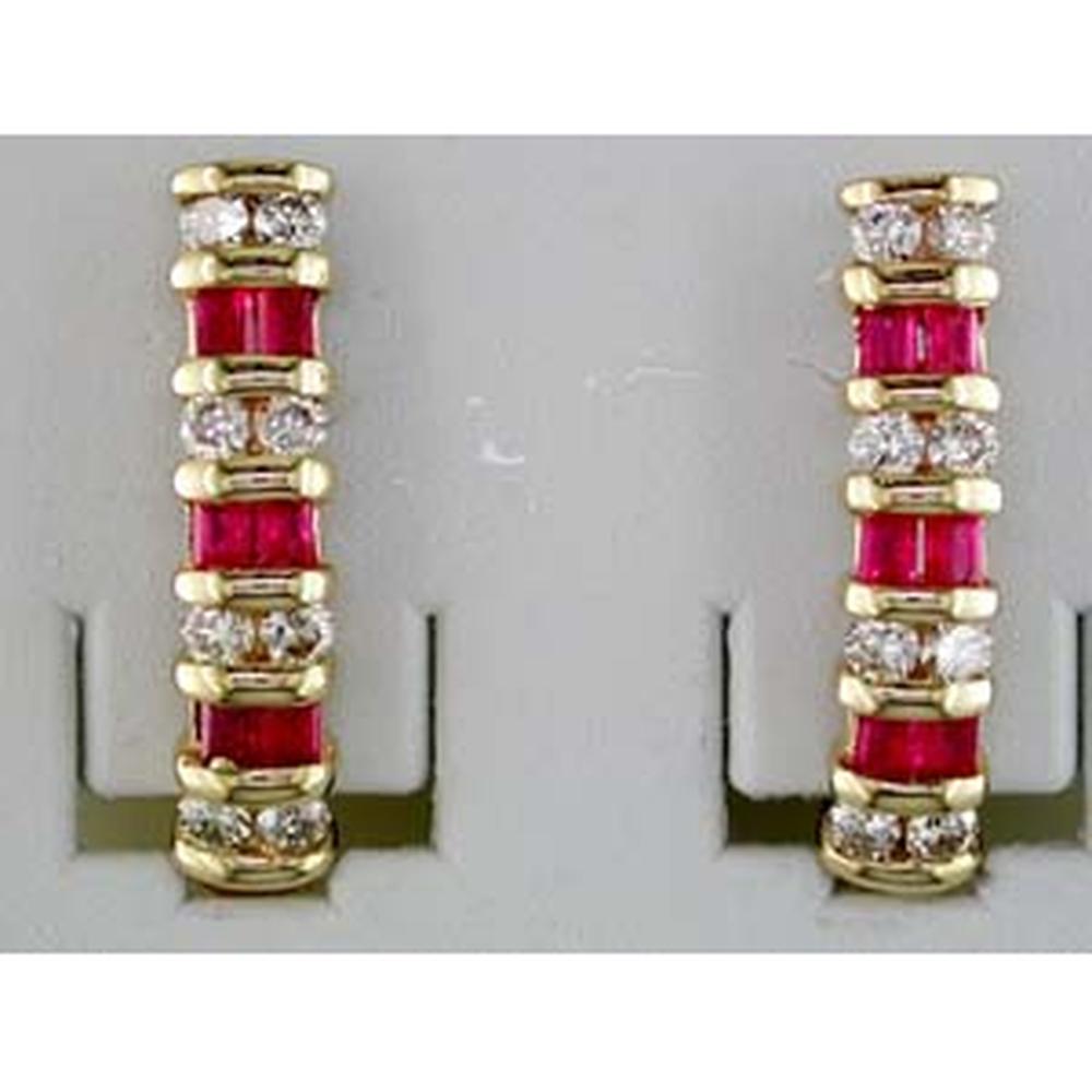 Royal 14K Yellow Gold Ruby & Diamond Earrings - Exquisite Glamour