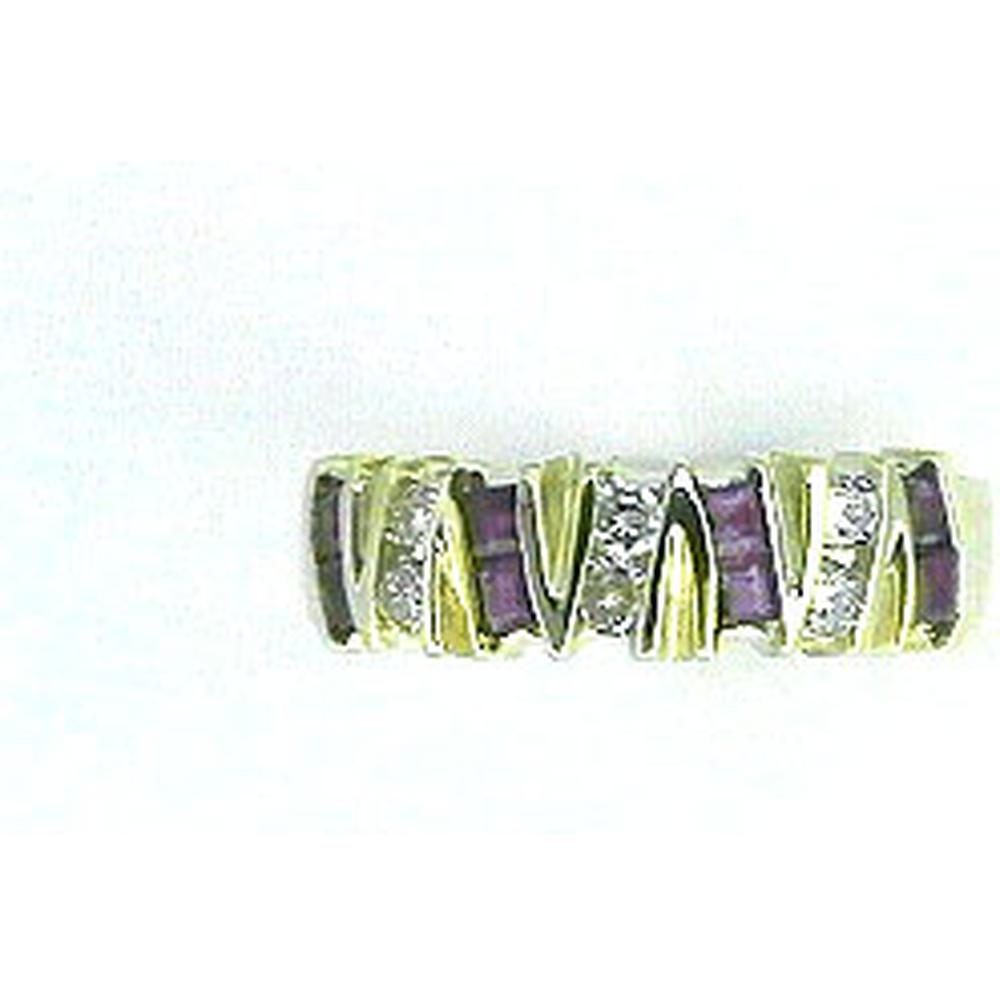 Royal 14K Yellow Gold Ruby & Diamond Princess Cut Ring - 0.69 Carat Total Gem Weight