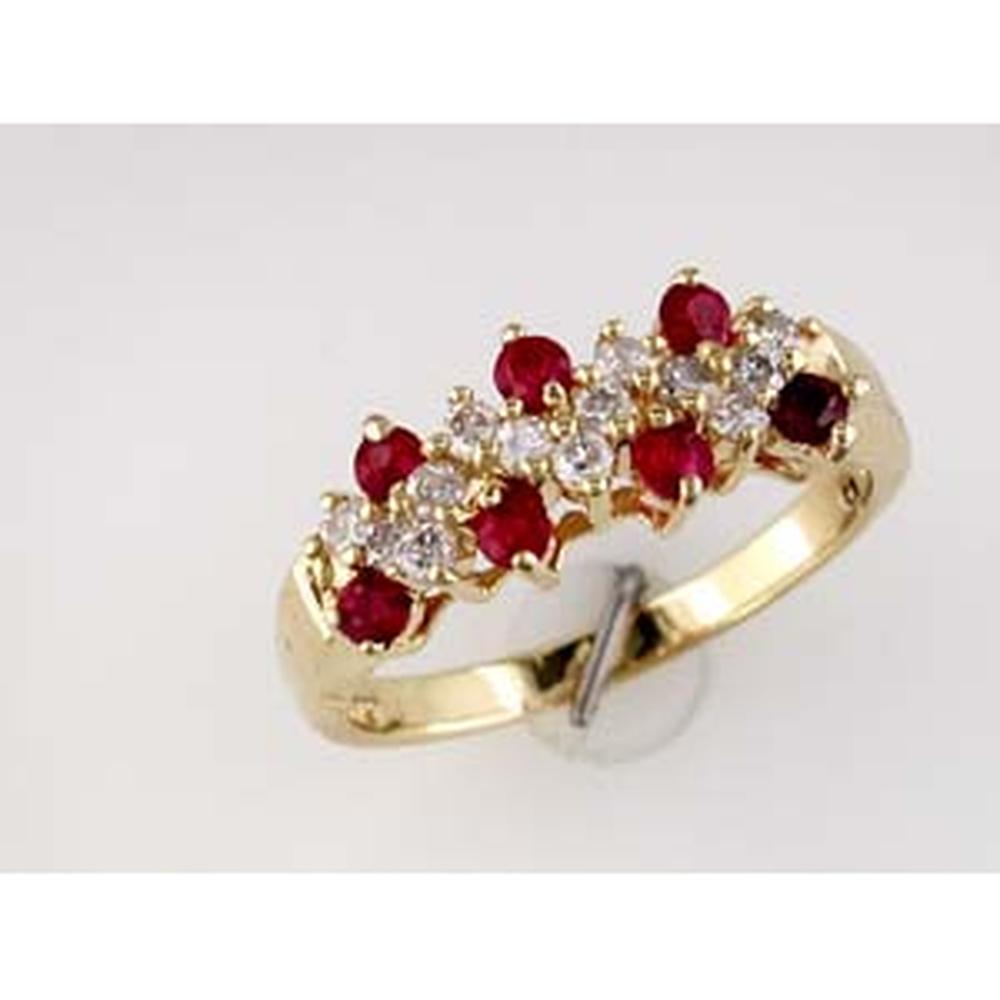 Royal 14K Yellow Gold Ruby & Diamond Ring - 0.33 Carat Diamond, 0.45 Carat Ruby