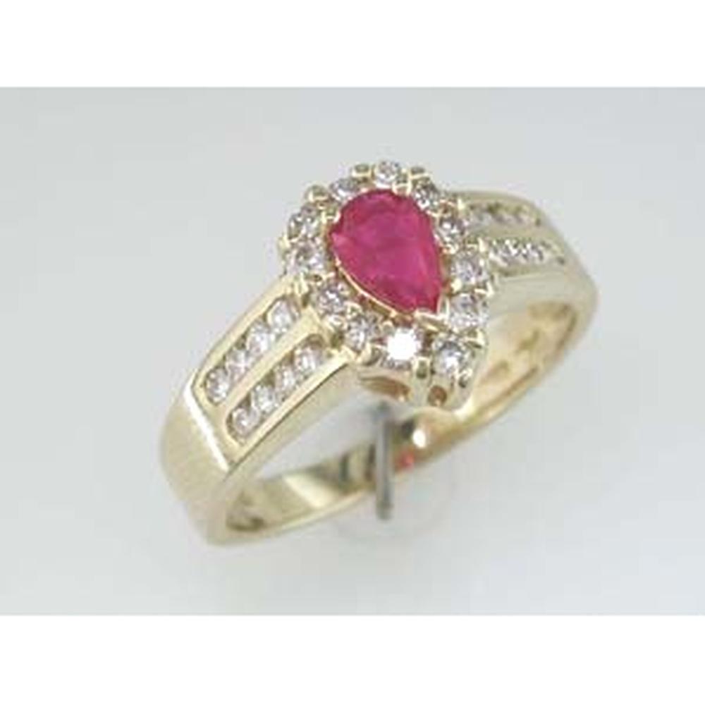 Royal 14K Yellow Gold Ruby & Diamond Ring - 1.05 Carat Total Gem Weight