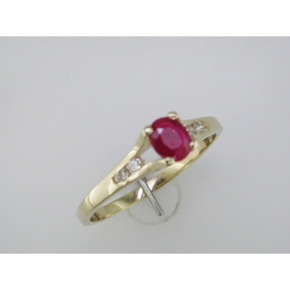 Royal 14K Yellow Gold Ruby & Diamond Ring - Timeless Elegance in Red