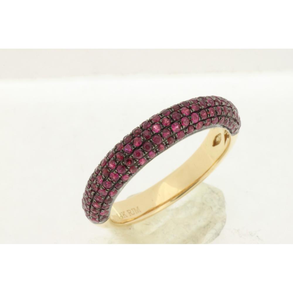 Royal 14K Yellow Gold Ruby Band - 1.00 Carat Main Stone Weight