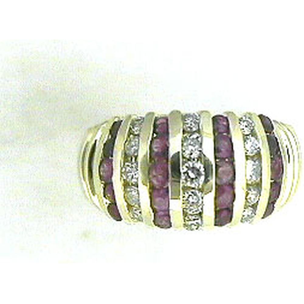 Royal 14K Yellow Gold Ruby Halo Ring with Diamond Accents