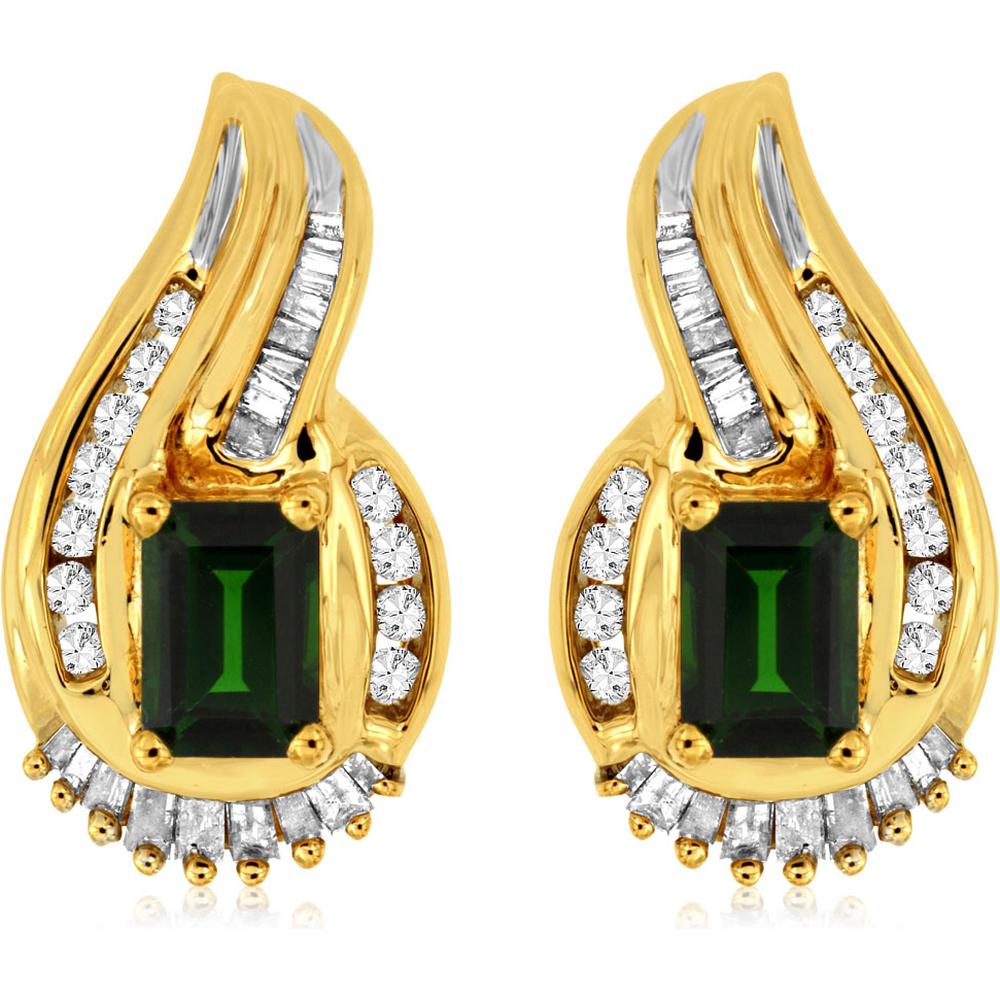 Royal 14K Yellow Gold Russalite & Diamond Drop Earrings - 2.00 Carat Russalite, 100 Total Diamonds