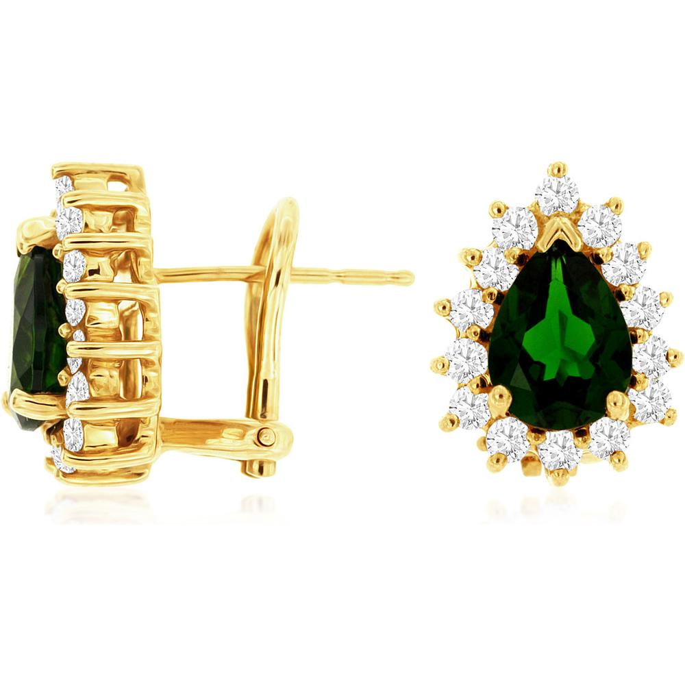 Royal 14K Yellow Gold Russalite & Diamond Earrings - 2.30 Carat Russalite, 0.75 Carat Total Diamond Weight