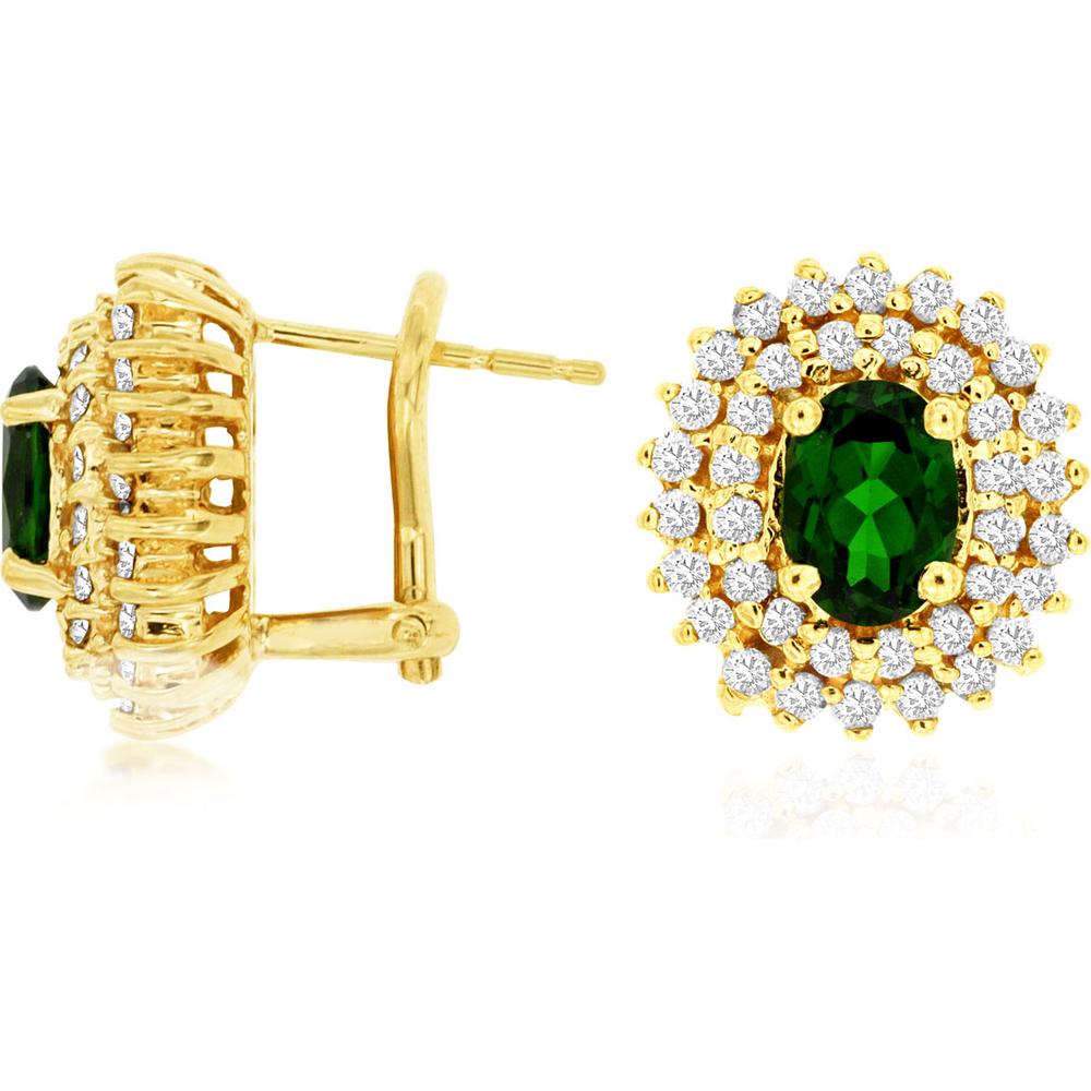 Royal 14K Yellow Gold Russalite & Diamond Earrings - 3.04 Carat Total Gem Weight