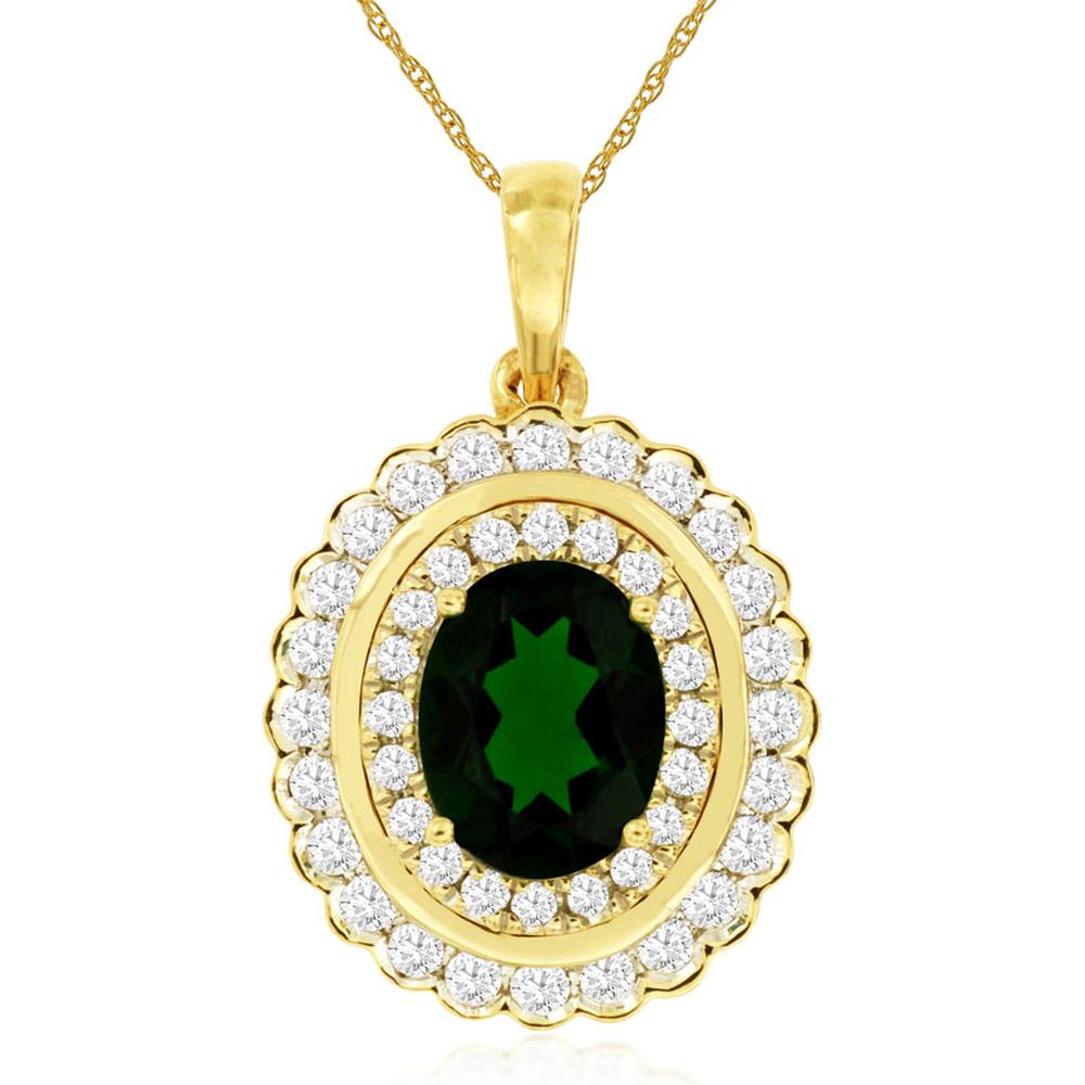 Royal 14K Yellow Gold Russalite & Diamond Oval Pendant - 2.67 Carats Total Gem Weight