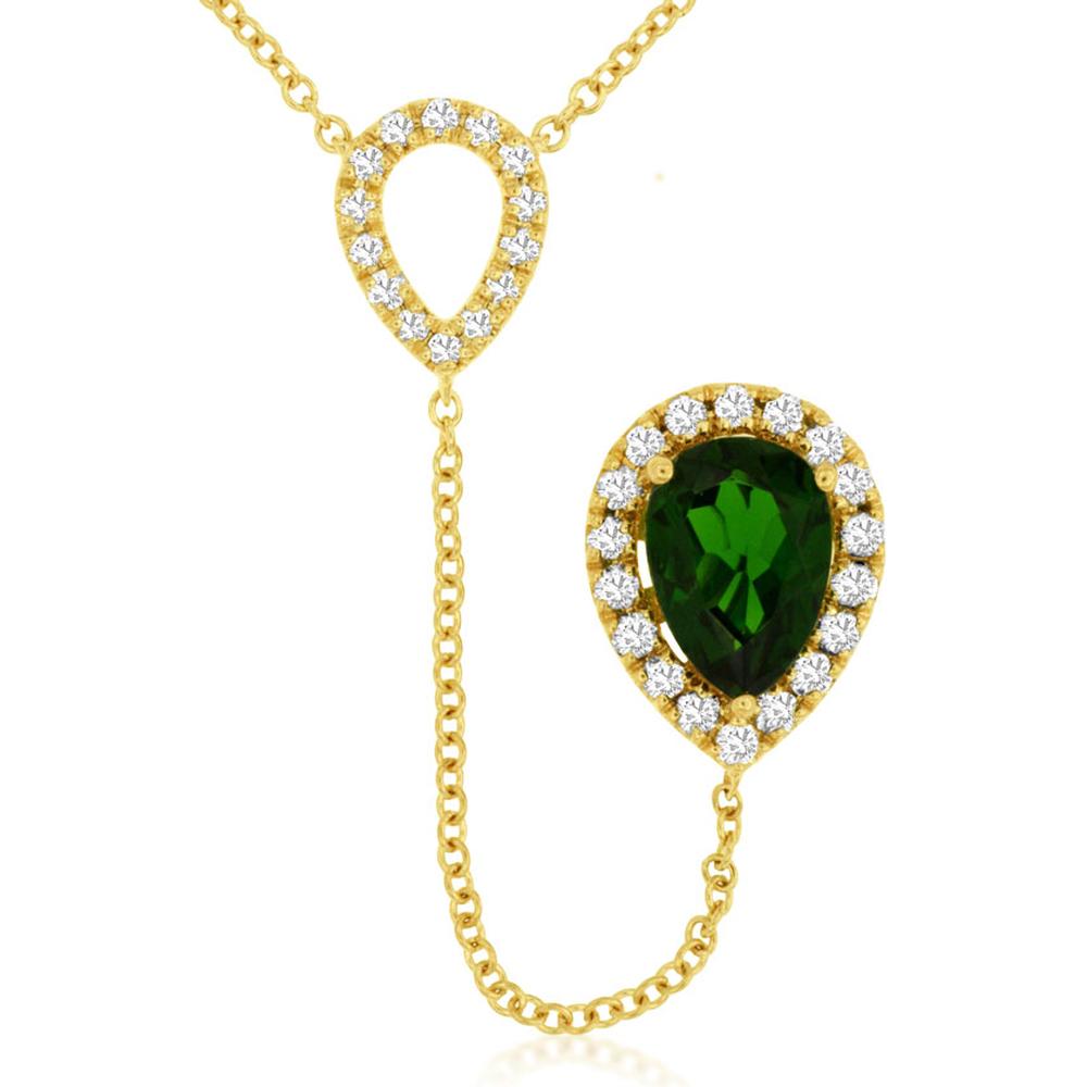 Royal 14K Yellow Gold Russalite & Diamond Pear Shape Pendant - 1.02 Carats Total Gem Weight