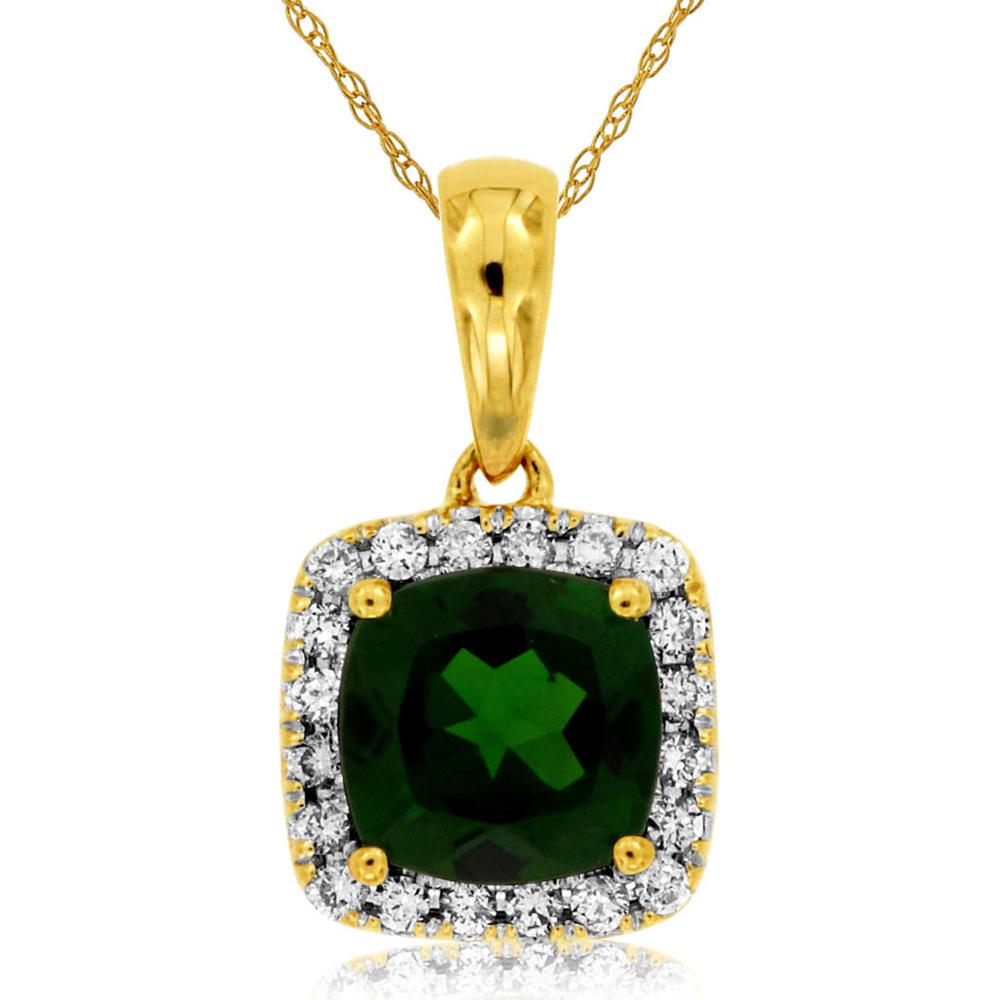 Royal 14K Yellow Gold Russalite & Diamond Pendant - 1.11 Carat Total Gem Weight