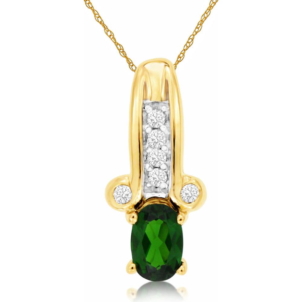 Royal 14K Yellow Gold Russalite & Diamond Pendant - Radiant Elegance