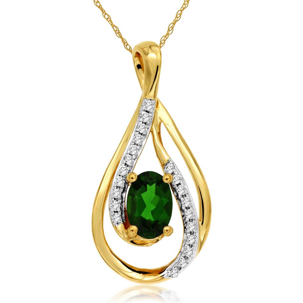 Royal 14K Yellow Gold Russalite & Diamond Pendant - Radiant Elegance