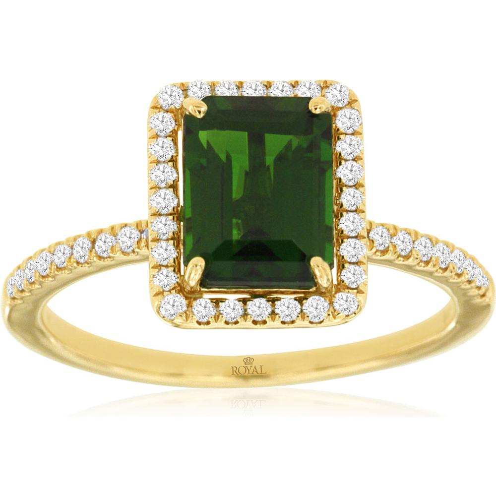 Royal 14K Yellow Gold Russalite & Diamond Ring - 1.60 Carat Russalite, 0.20 Carat Diamond Total