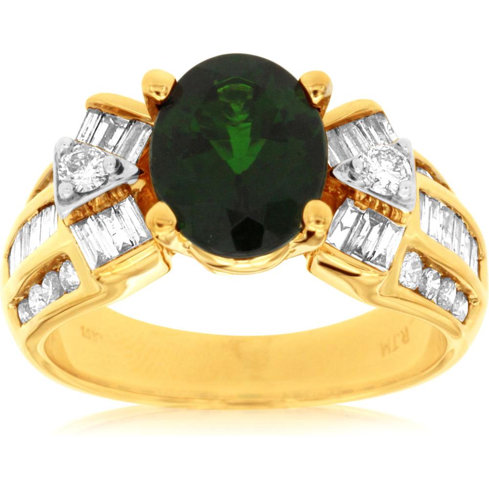Royal 14K Yellow Gold Russalite & Diamond Ring - Exquisite Elegance