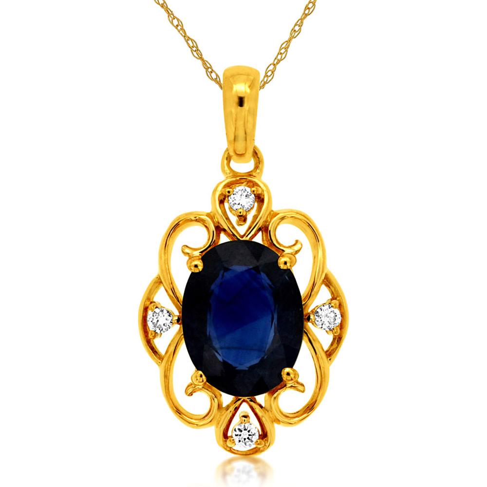 Royal 14K Yellow Gold Sapphire & Diamond Celestial Pendant