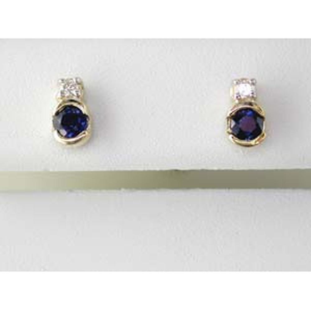 Royal 14K Yellow Gold Sapphire & Diamond Earrings - Timeless Elegance