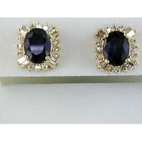 Royal 14K Yellow Gold Sapphire & Diamond Earrings - Timeless Elegance