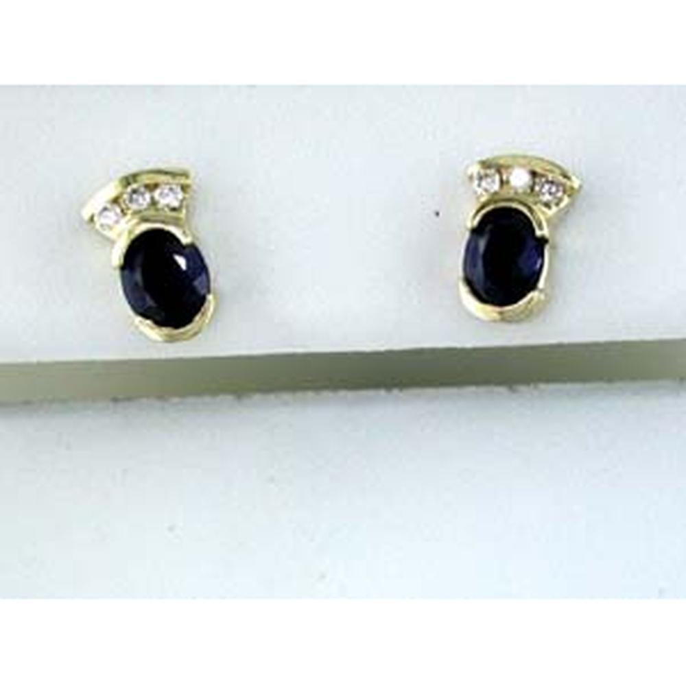 Royal 14K Yellow Gold Sapphire & Diamond Earrings - Timeless Elegance