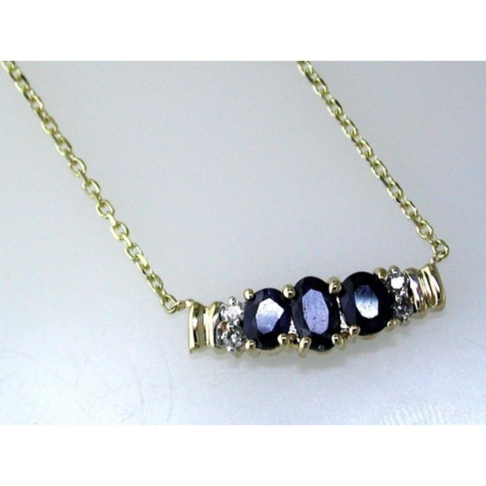 Royal 14K Yellow Gold Sapphire & Diamond Necklace - Timeless Elegance