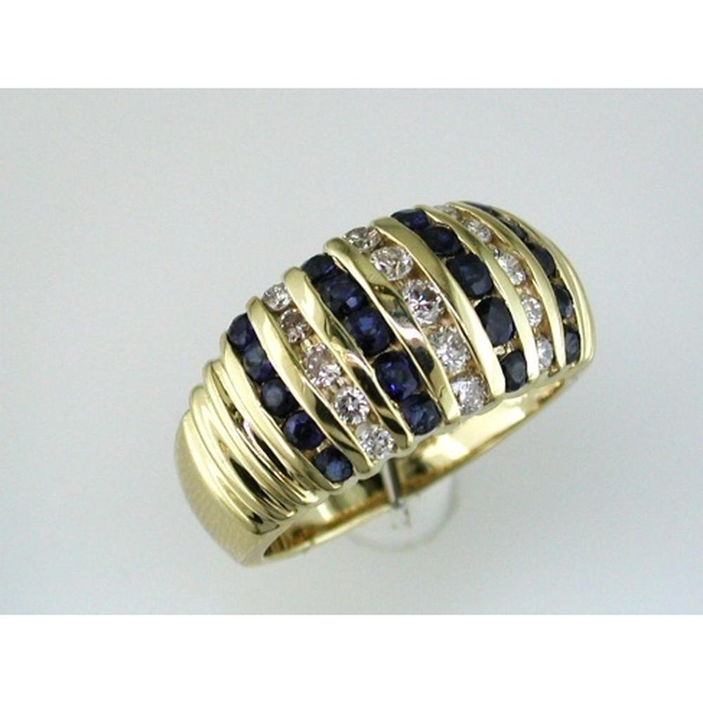Royal 14K Yellow Gold Sapphire & Diamond Ring - 1.50 Carat Total Gem Weight
