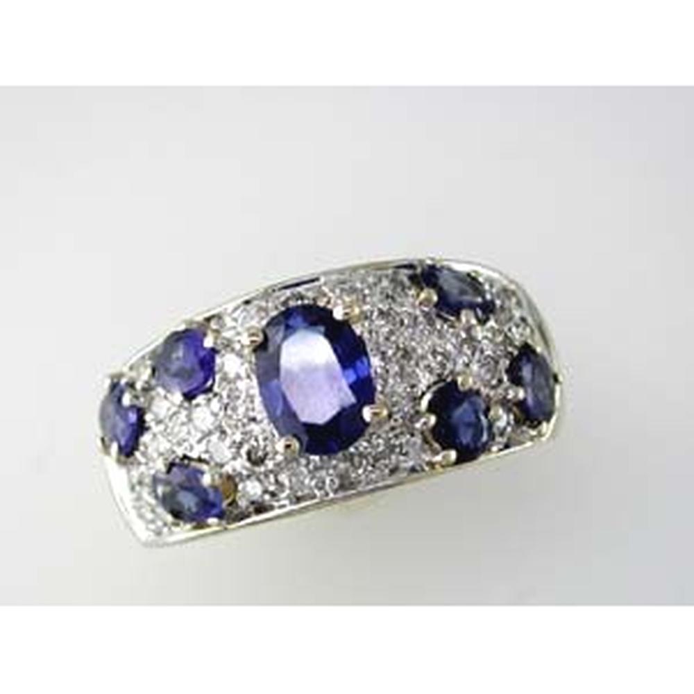 Royal 14K Yellow Gold Sapphire & Diamond Ring - 2.50 Carats Sapphire, 0.70 Carats Total Diamond Weight